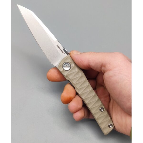 Real Steel Destra Phantom Flipper Nitro-V Stahl G10 Grooved Coyote
