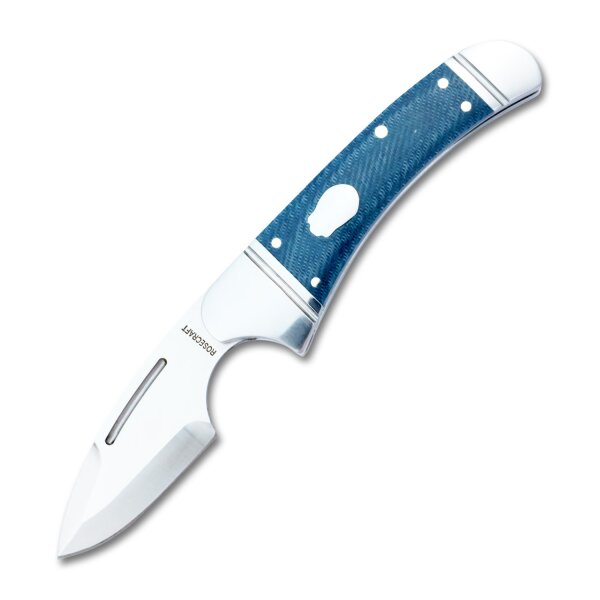 RoseCraft Blades Zambezi Blue Micarta D2 Stahl Slipjoint