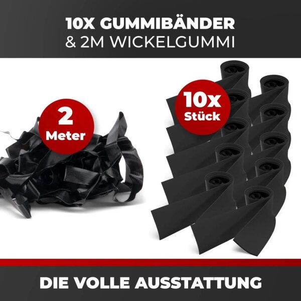 HITX Gummibänder schwarz 0,65 mm 10 Stück Through the Fork für Zwille