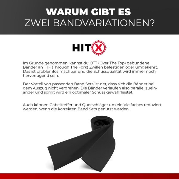 HITX Gummibänder rot 1,0 mm 10 Stück Over the Top für Zwille
