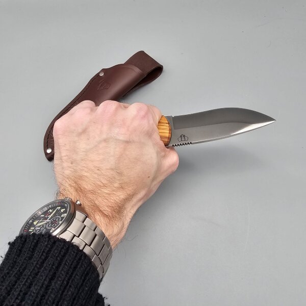 Cudeman Alazan MoVa Olivenholz Braun inkl. Lederscheide braun Olive