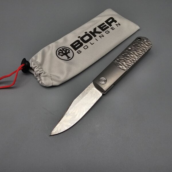 Böker Solingen BRLW Meteoritendamast Platinum Edition Meteorit Damast Titan Framelock