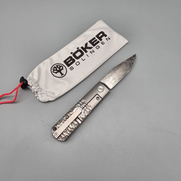 Böker Solingen BRLW Meteoritendamast Platinum Edition Meteorit Damast Titan Framelock