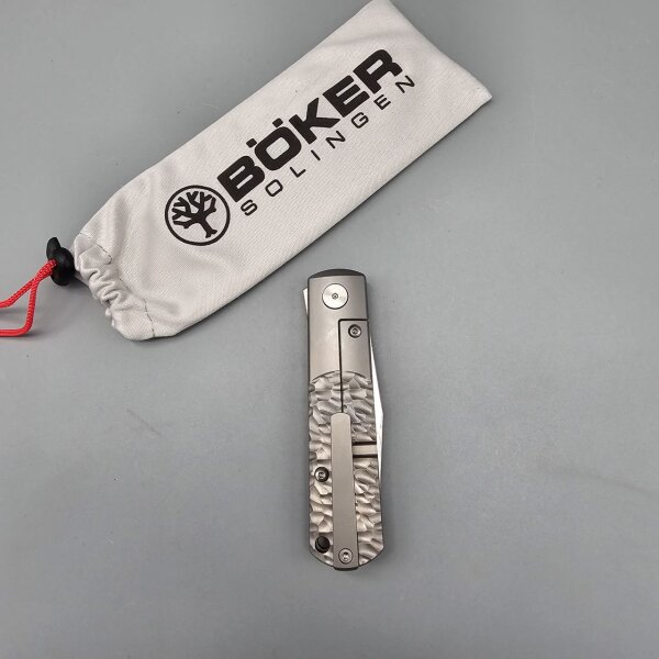 Böker Solingen BRLW Meteoritendamast Platinum Edition Meteorit Damast Titan Framelock