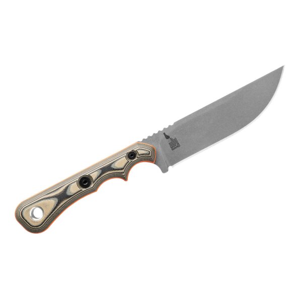 TOPS Knives Muley Skinner Tan Black G10 154CM Stahl Kydexscheide