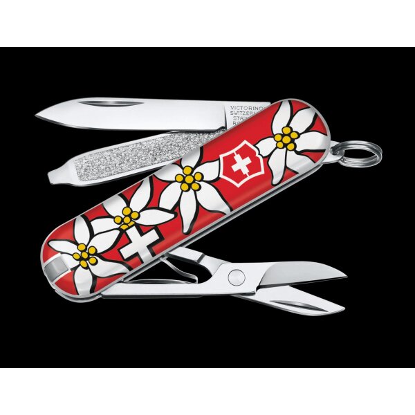 Victorinox Classic SD Edelweiß Schlüsselanhänger Schweizer Taschenmesser