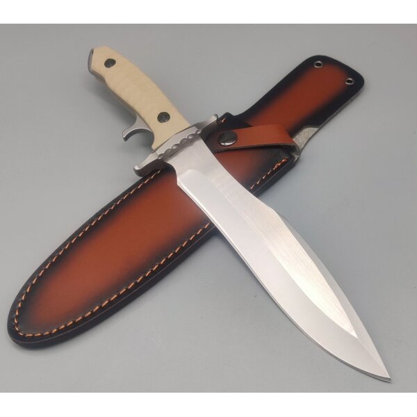 Albainox Bowie Messer Fahrtenmesser 5Cr15MoV Stahl CNC G10 Griff