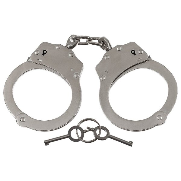 MFH Handschellen Double Lock mit Sicherheitsrille 2 Schlüssel