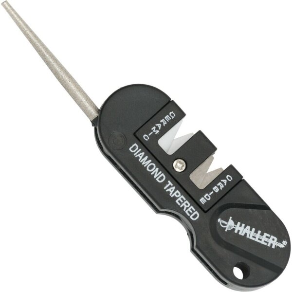 Haller Mini Messerschärfer Schleifer 3 in 1 Tungsten Carbid Keramik Diamantstab