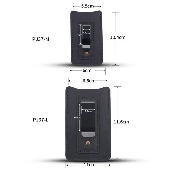 Viperade PJ37-M Schwarz Lederholster für EDC Gear Lederetui