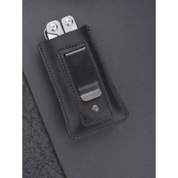 Viperade PJ37-M Schwarz Lederholster für EDC Gear Lederetui