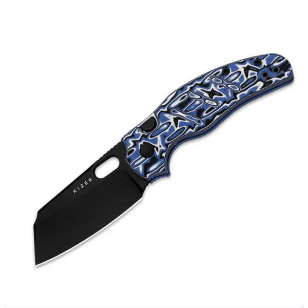 Kizer C01C 2.9 BS Button Lock Taschenmesser Nitro-V Stahl Vortex Micarta