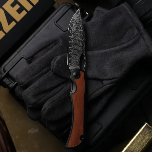 Kizer Allure Taschenmesser Damast Titan Panama Palisanderholz