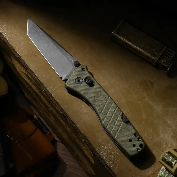 Kizer Aegis T Taschenmesser Rettungsmesser AEB-L Stahl G10 Grün