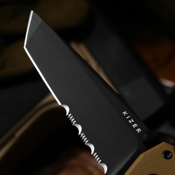 Kizer Aegis T Taschenmesser Rettungsmesser AEB-L Stahl G10 Coyote
