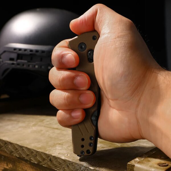 Kizer Aegis T Taschenmesser Rettungsmesser AEB-L Stahl G10 Coyote