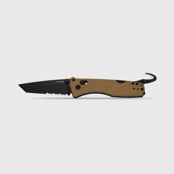 Kizer Aegis T Taschenmesser Rettungsmesser AEB-L Stahl G10 Coyote