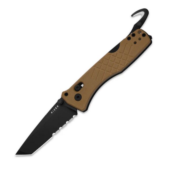 Kizer Aegis T Taschenmesser Rettungsmesser AEB-L Stahl G10 Coyote