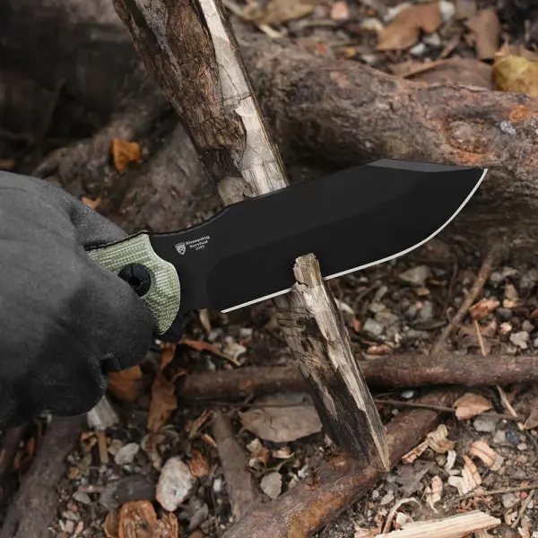 Kizer Sheepdog Survival Fahrtenmesser 1095 Stahl Micarta Grün