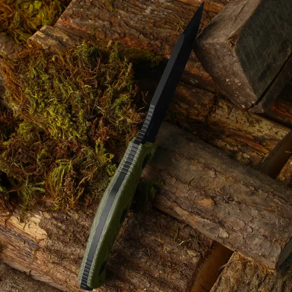 Kizer Sheepdog Survival Fahrtenmesser 1095 Stahl Micarta Grün