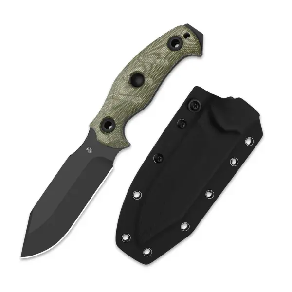 Kizer Sheepdog Survival Fahrtenmesser 1095 Stahl Micarta Grün