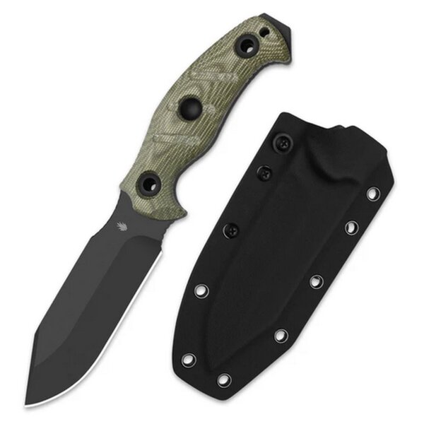 Kizer Sheepdog Survival Fahrtenmesser 1095 Stahl Micarta Grün