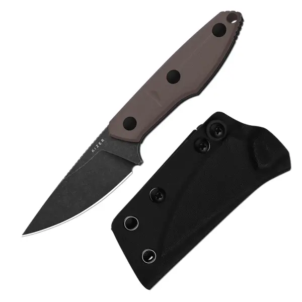 Kizer Splinter Fahrtenmesser AEB-L Stahl G10 Braun EDC