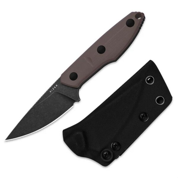 Kizer Splinter Fahrtenmesser AEB-L Stahl G10 Braun EDC