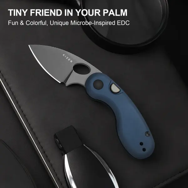 Kizer Microbe Taschenmesser 14C28N Stahl Aluminium Blau