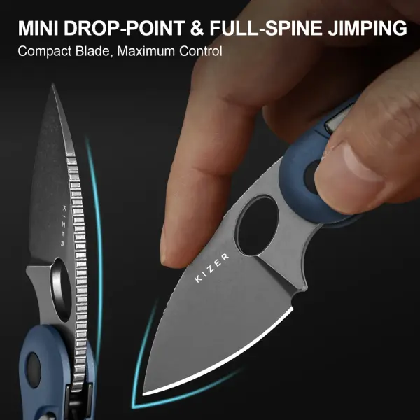 Kizer Microbe Taschenmesser 14C28N Stahl Aluminium Blau
