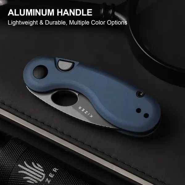 Kizer Microbe Taschenmesser 14C28N Stahl Aluminium Blau