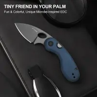 Kizer Microbe Taschenmesser 14C28N Stahl Aluminium Blau