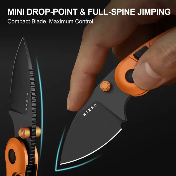 Kizer Microbe Taschenmesser 14C28N Stahl Aluminium Orange