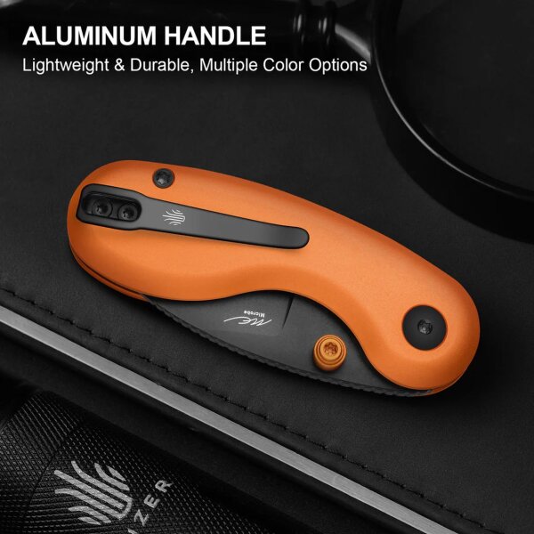 Kizer Microbe Taschenmesser 14C28N Stahl Aluminium Orange