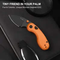 Kizer Microbe Taschenmesser 14C28N Stahl Aluminium Orange