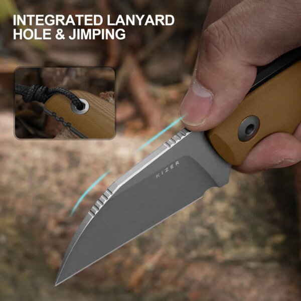 Kizer Snick Fahrtenmesser AEB-L Stahl G10 Coyote EDC