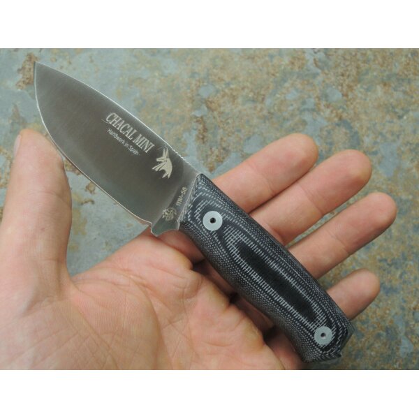 J&V Chacal Mini MoVa Micarta Schwarz inkl. Lederscheide