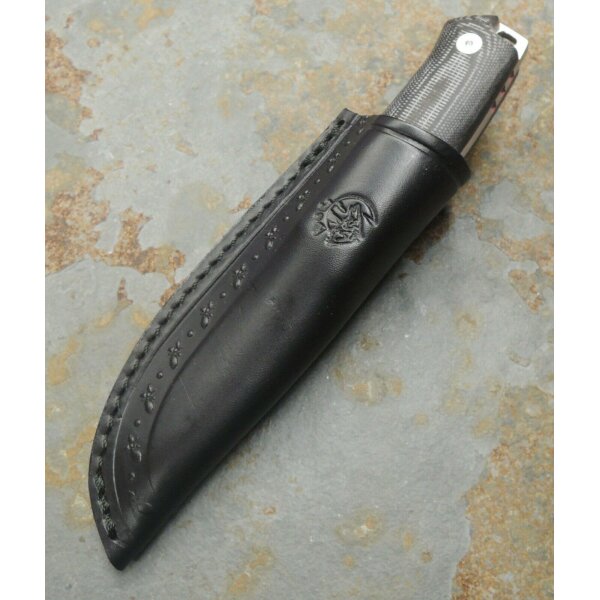 J&V Chacal Mini MoVa Micarta Schwarz inkl. Lederscheide