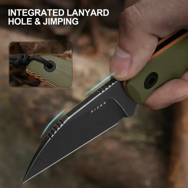 Kizer Snick Fahrtenmesser AEB-L Stahl G10 Olivegrün EDC