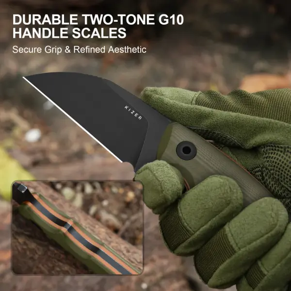 Kizer Snick Fahrtenmesser AEB-L Stahl G10 Olivegrün EDC