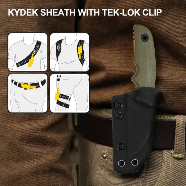 Kizer Snick Fahrtenmesser AEB-L Stahl G10 Olivegrün EDC