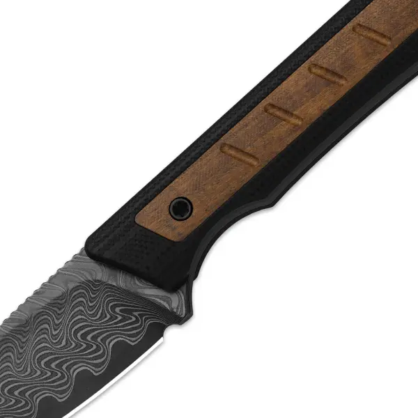 Kizer Whiskey Jack Fahrtenmesser Damast G10 & Mkuruti Holz EDC