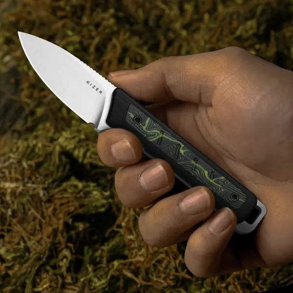 Kizer Whiskey Jack Fahrtenmesser AEB-L G10 Damascus EDC