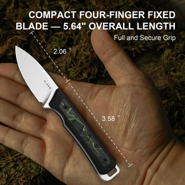 Kizer Whiskey Jack Fahrtenmesser AEB-L G10 Damascus EDC