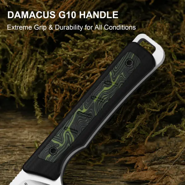 Kizer Whiskey Jack Fahrtenmesser AEB-L G10 Damascus EDC