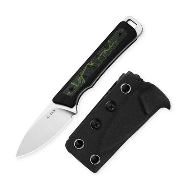 Kizer Whiskey Jack Fahrtenmesser AEB-L G10 Damascus EDC