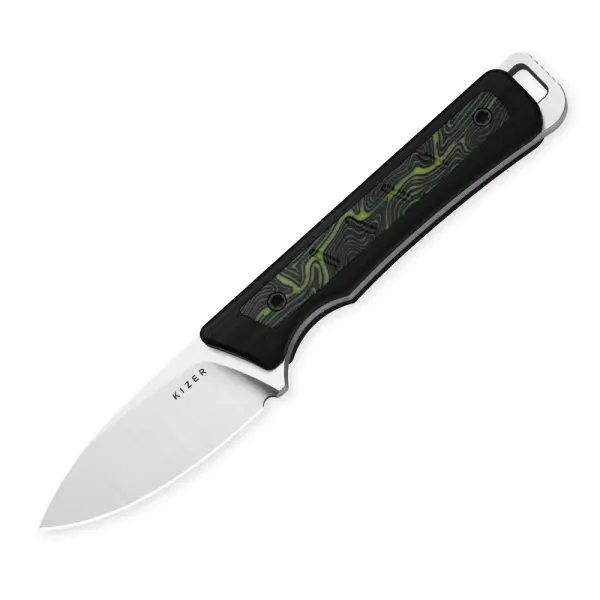 Kizer Whiskey Jack Fahrtenmesser AEB-L G10 Damascus EDC