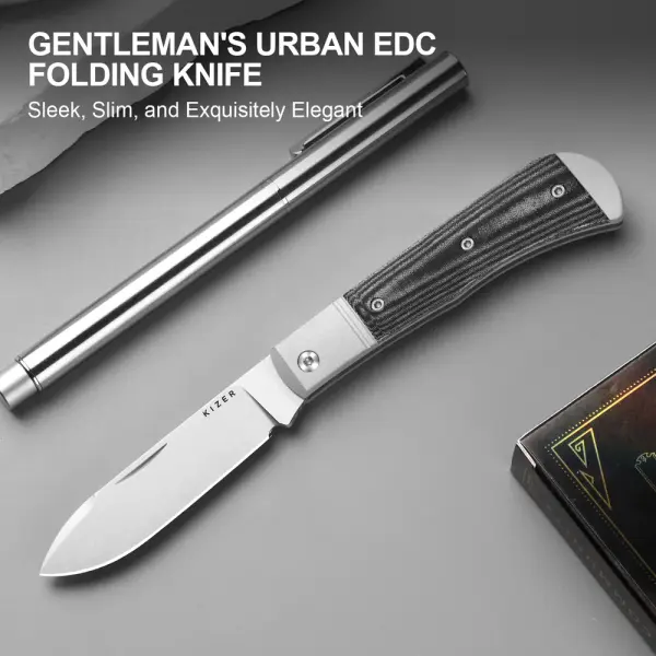 Kizer Trestle D Slipjoint Nitro-V Stahl Aluminium & Norplex UltreX™ Micarta