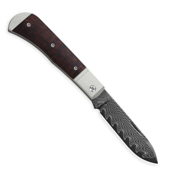 Kizer Trestle D Slipjoint Damast Aluminium & Leopardholz