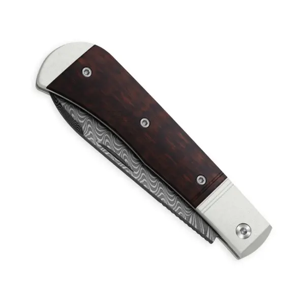 Kizer Trestle D Slipjoint Damast Aluminium & Leopardholz